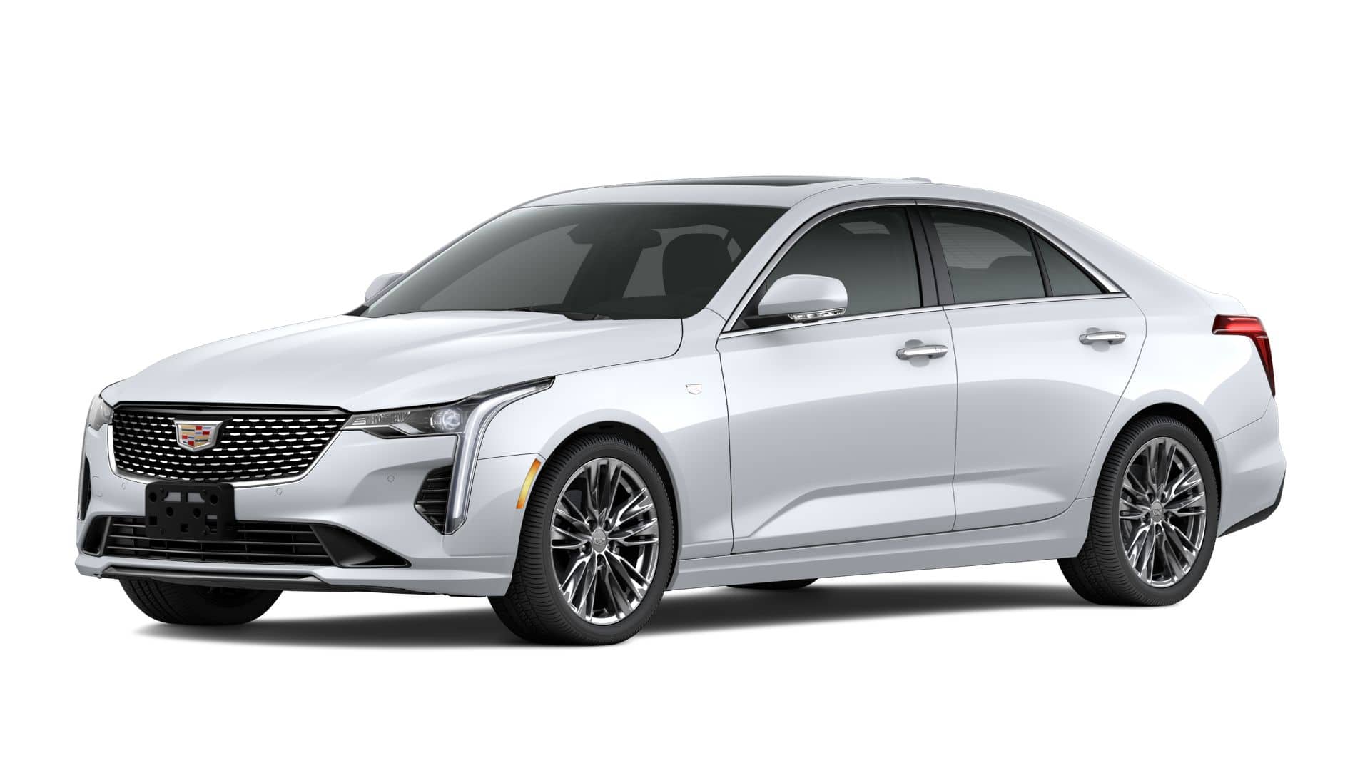 2026 Cadillac CT4 Premium Luxury in Vibrant White Tricoat — front three-quarter view