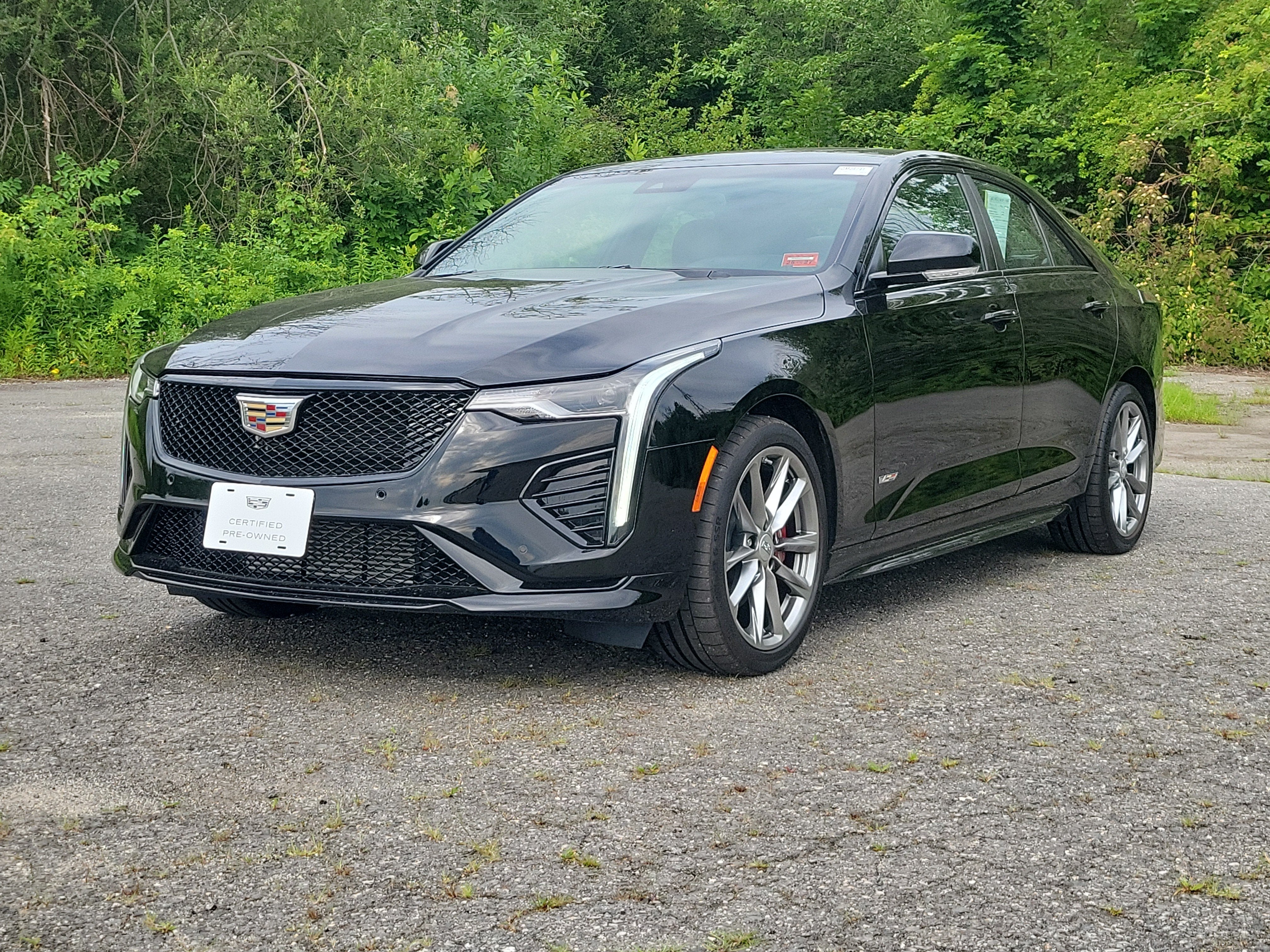 2026 Cadillac CT4-V V-Series in Black Raven — front three-quarter view