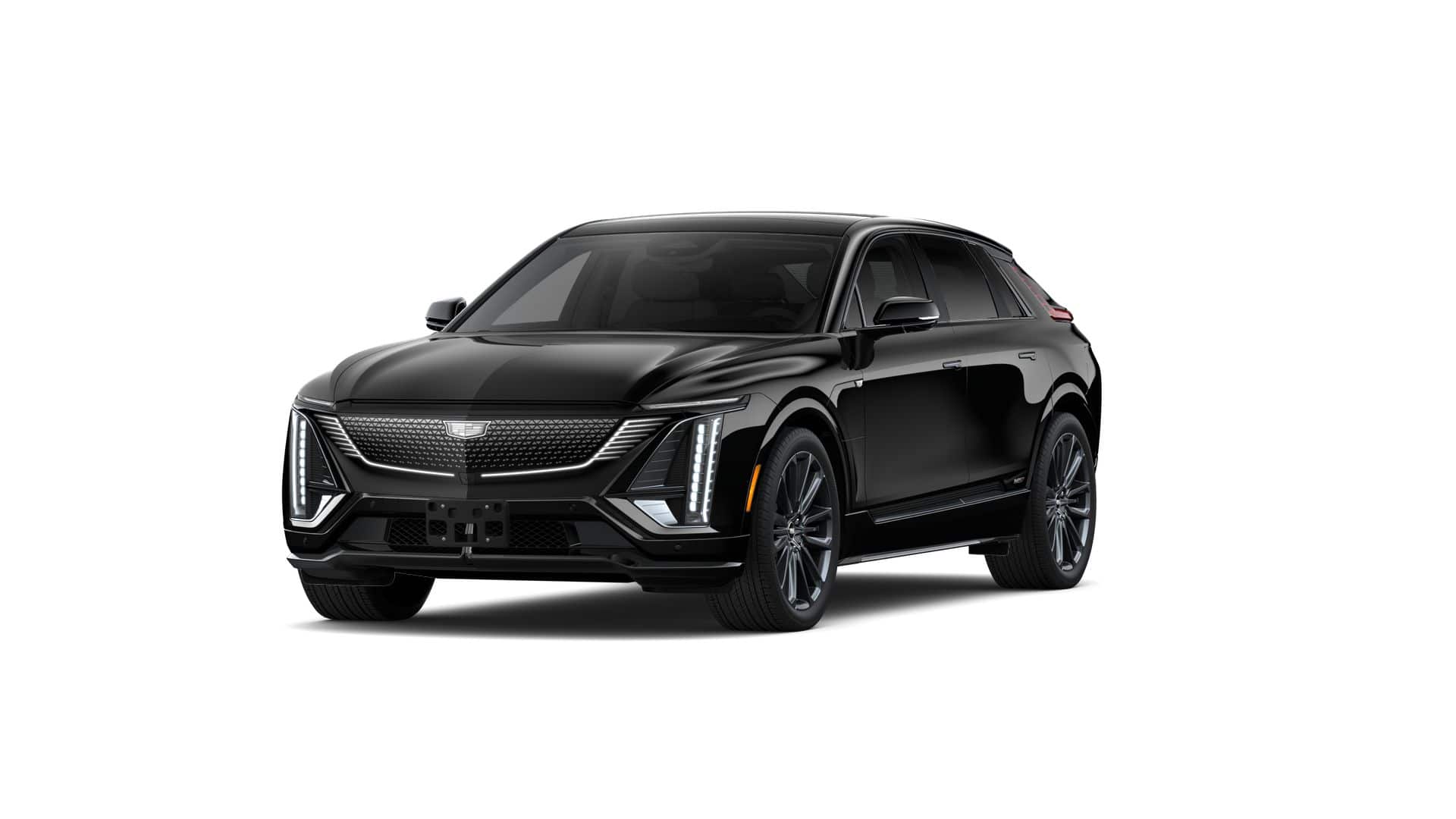 2026 Cadillac LYRIQ V-Series Premium in Stellar Black Metallic — front three-quarter view